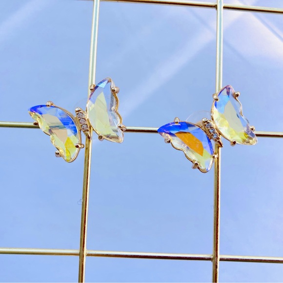 New Crystal Butterfly earrings - Picture 3 of 7